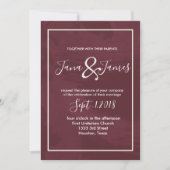 Bourgondië en Goud Glitter Pocket bruiloft Kaart (Voorkant)