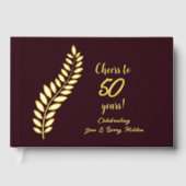 Bourgondië en goud juichen tot 59 jaar gastenboek (Voorkant)