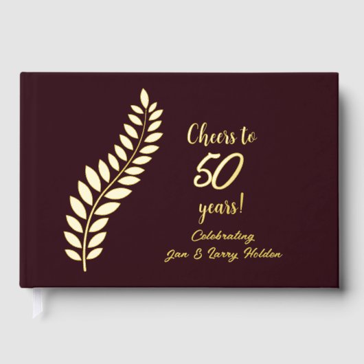 Bourgondië en goud juichen tot 59 jaar gastenboek (Voorkant)