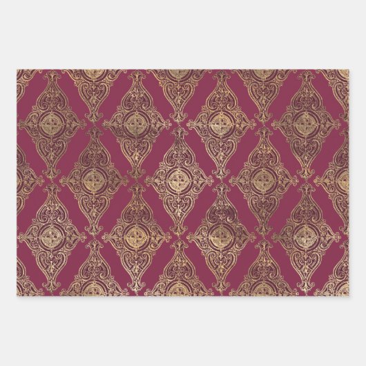Bourgondië en Goud Parijs thema Inpakpapier Vel (Voorkant)