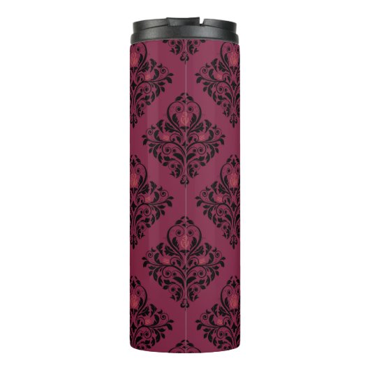 Bourgondië en Goud Paris Edelsteen Damask Thermosbeker (Achterkant)
