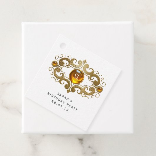 Bourgondië en Goud Paris  Lady Edelsteen Bedankjes Labels (In situ)