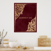 Bourgondië en Goud Poster (Keuken)