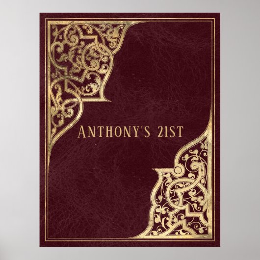 Bourgondië en Goud Poster (Voorkant)