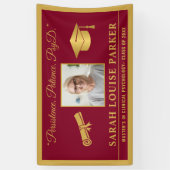 Bourgondië en Goud PsyD Quote Foto Afstuderen 202 Spandoek (Verticaal)