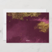 Bourgondië en goud Script Vrolijk Kerstfeest 2 Fot Feestdagenkaart (Achterkant)