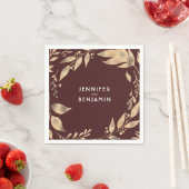 Bourgondië en goud vallen verlaat elegante bruilof servet (Insitu)