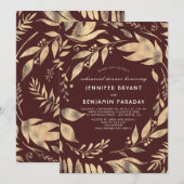 Bourgondië en goud verlaat Herfst repetitiediner Kaart (Voorkant / Achterkant)