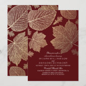 Bourgondië en goud verlaat Herfst repetitiediner Kaart (Voorkant / Achterkant)