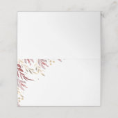 Bourgondië en goud verlaten elegante bruiloft plaatskaartje (Buitenkant ongevouwen)