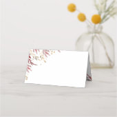 Bourgondië en goud verlaten elegante bruiloft plaatskaartje (Voorkant)