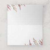 Bourgondië en goud verlaten elegante bruiloft plaatskaartje (Binnenkant ongevouwen)