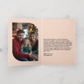 Bourgondië en goud Vrolijk en helder Kerstfoto Folie Feestdagenkaart (Binnenlaag)