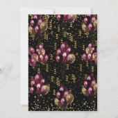 Bourgondië en goudballonnen Confetti 50ste verjaar Kaart (Achterkant)