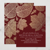 Bourgondië en goudbladeren Herfst Vrijgezellenfees Kaart (Voorkant / Achterkant)