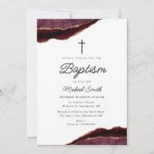 Bourgondië en Gouden Agaat Doop uitnodiging (Voorkant)