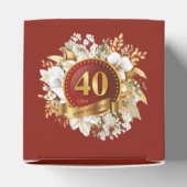 Bourgondië en gouden bloem 40e bruiloft Jubileum Bedankdoosjes (Bovenkant)