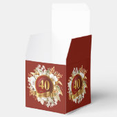 Bourgondië en gouden bloem 40e bruiloft Jubileum Bedankdoosjes (Geopend)