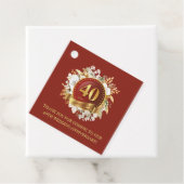 Bourgondië en gouden bloem 40e bruiloft Jubileum Bedankjes Labels (In situ)