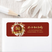 Bourgondië en gouden bloem 40e bruiloft Jubileum Etiket (Insitu)