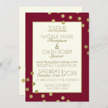 Bourgondië en gouden confetti-stippen bruiloft