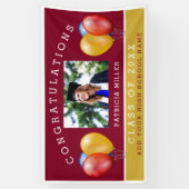 Bourgondië en gouden foto Afstuderen gefeliciteerd Spandoek (Verticaal)