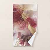 Bourgondië en Gouden Glitter floral Agate Bad Handdoek (Handdoek)