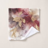 Bourgondië en Gouden Glitter floral Agate Bad Handdoek (Wasdoekje)