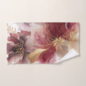 Bourgondië en Gouden Glitter floral Agate Bad Handdoek (Handdoek)
