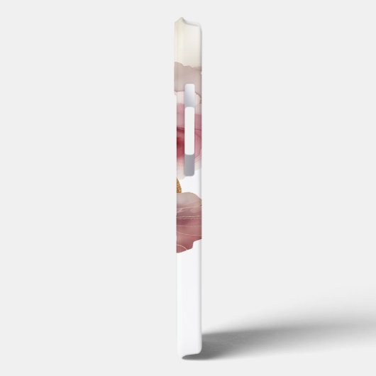 Bourgondië en Gouden Glitter floral Agate Case-Mate iPhone Case (Achterkant / Links)