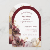 Bourgondië en Gouden Glitter floral Agate Kaart (Voorkant / Achterkant)