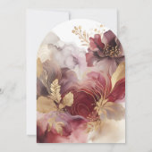 Bourgondië en Gouden Glitter floral Agate Kaart (Achterkant)