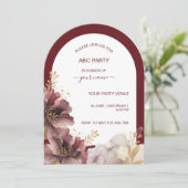 Bourgondië en Gouden Glitter floral Agate Kaart (Staand voorkant)