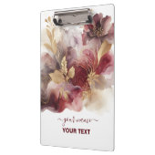 Bourgondië en Gouden Glitter floral Agate Klembord (Links)