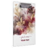 Bourgondië en Gouden Glitter floral Agate Klembord (Rechts)