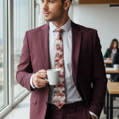 Bourgondië en Gouden Glitter floral Agate Stropdas