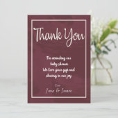 Bourgondië en Gouden Glitter Pocket dank je kaart (Staand voorkant)