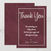 Bourgondië en Gouden Glitter Pocket dank je kaart (Voorkant / Achterkant)