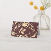 Bourgondië en gouden herfstbruiloft plaatskaartje (Achterkant)