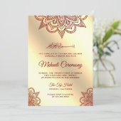 Bourgondië en Gouden Islamitische Moslim Mehndi Ce Kaart (Staand voorkant)