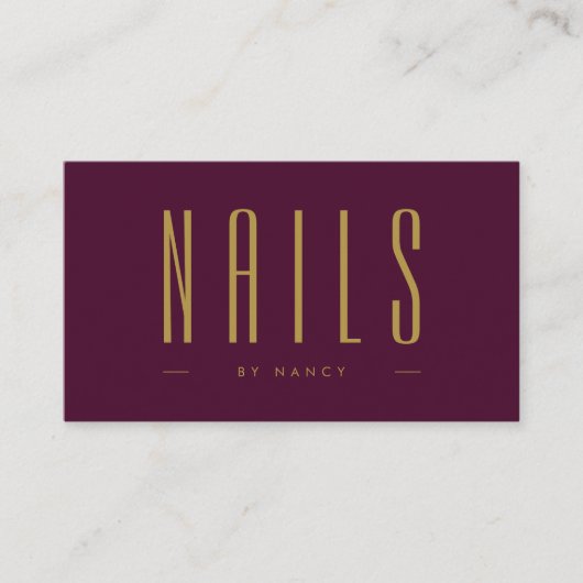 Bourgondië en gouden nagelkunstenaar Eenvoudig Vis Visitekaartje (Voorkant)