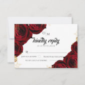Bourgondië en gouden Roos Wedding Response Kaart (Voorkant)