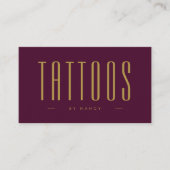 Bourgondië en gouden Tattoos minimalistisch eenvou Visitekaartje (Voorkant)