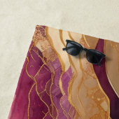 Bourgondië en Gouden Waterverf Abstract Landschap Strandlaken (In situ)