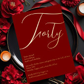 Bourgondië en goudfolie 40e verjaardag uitnodiging