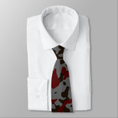 Bourgondië en grijze camouflage in bruin stropdas (Gebonden)