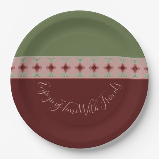 Bourgondië en Groen Papieren Bordje (Voorkant)