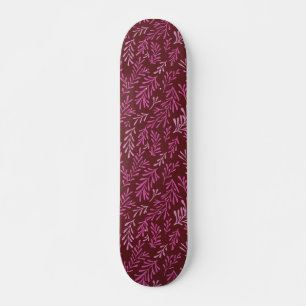 Bourgondië en het Roze Bloemen Tropische Patroon Persoonlijk Skateboard
