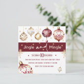 Bourgondië en Ivoor Jingle en Mingle Party Feestdagenkaart (Staand voorkant)
