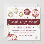 Bourgondië en Ivoor Jingle en Mingle Party Feestdagenkaart (Voorkant)